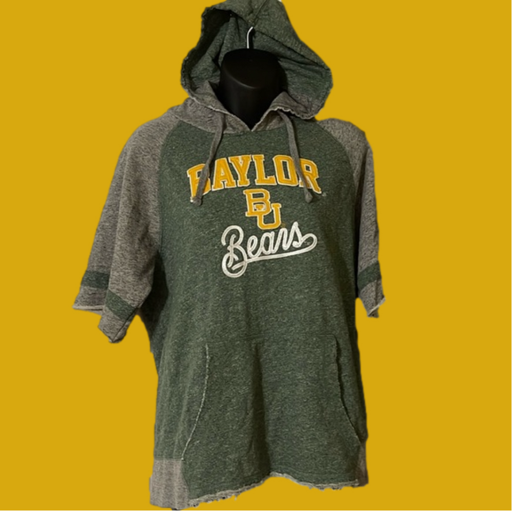 Baylor Bears short sleeve hooded sweatshirt L